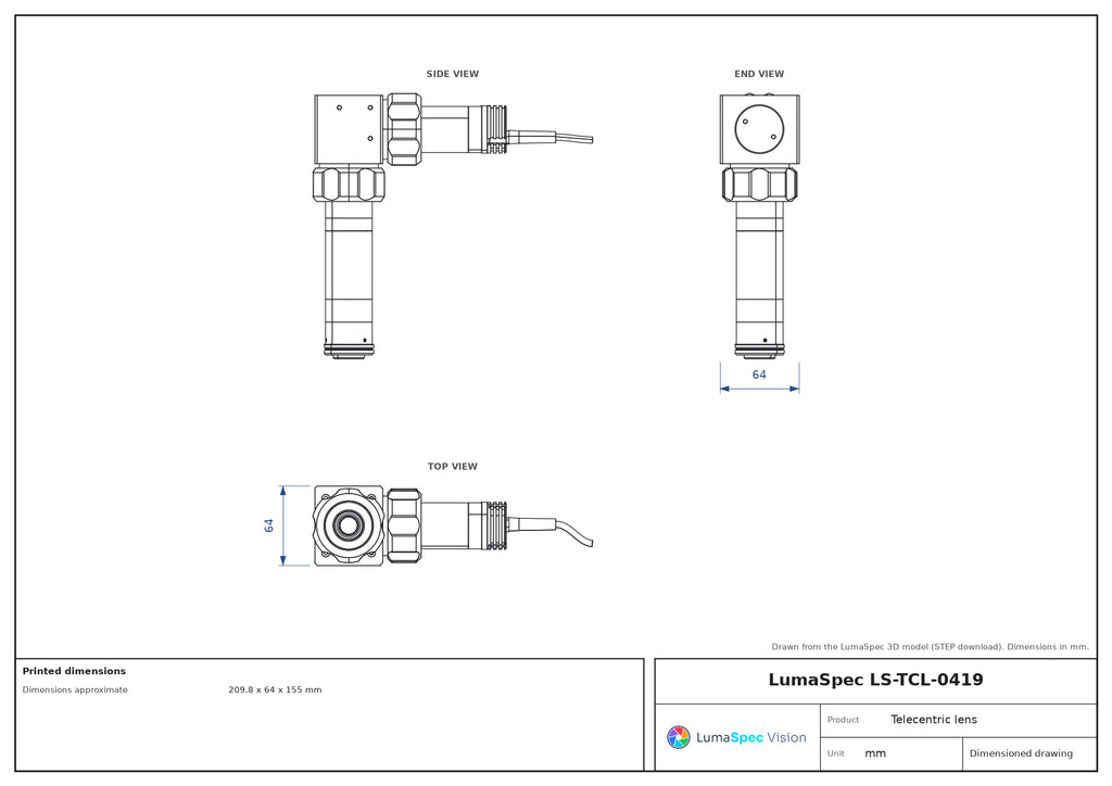 LS-TCL-0419 dimensions (mm)