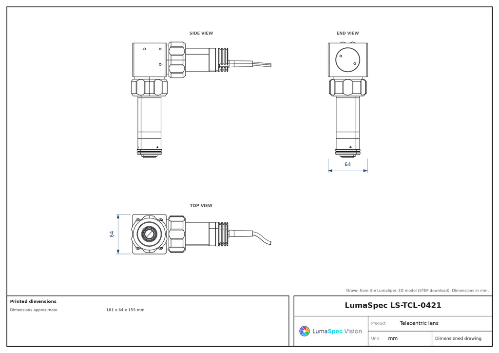 LS-TCL-0421 dimensions (mm)