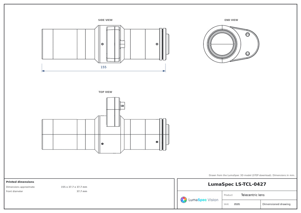 LS-TCL-0427 dimensions (mm)
