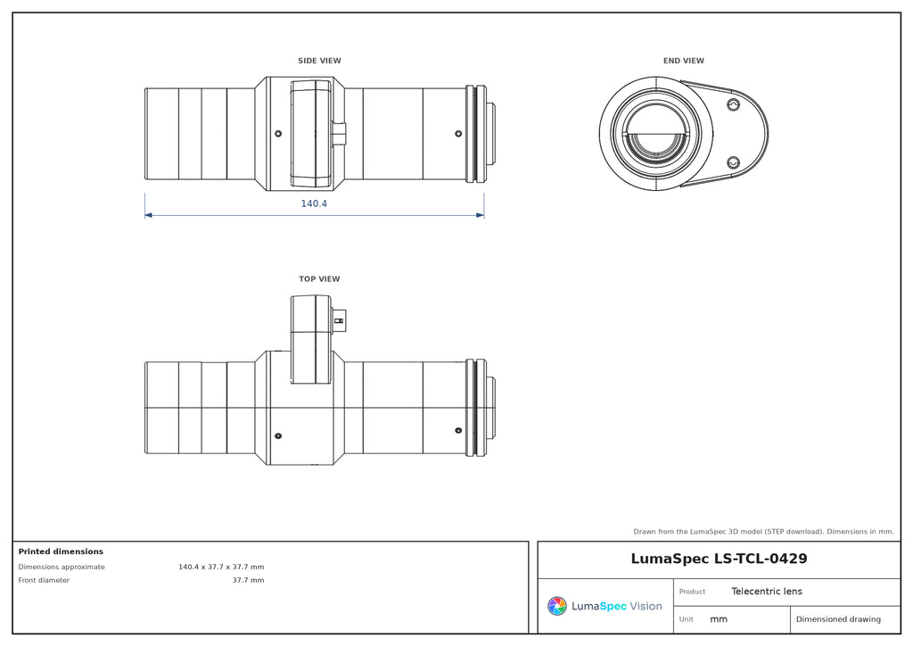 LS-TCL-0429 dimensions (mm)