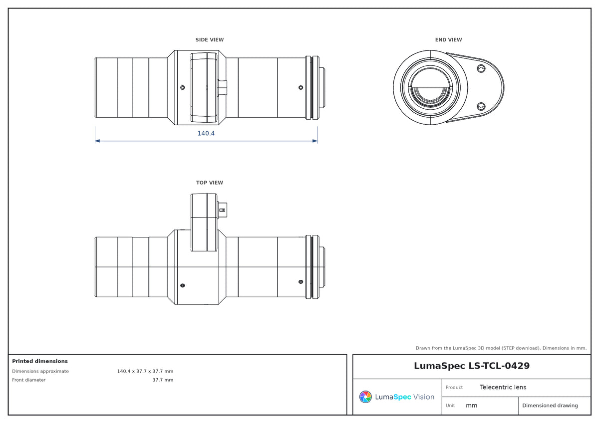 LS-TCL-0429 dimensions (mm)