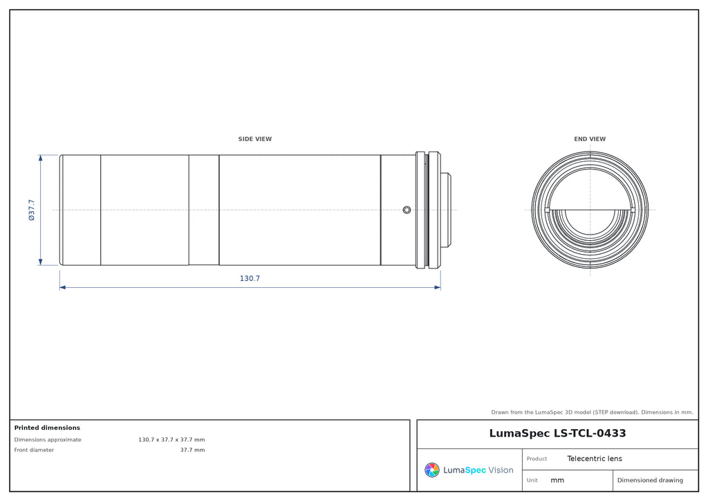 LS-TCL-0433 dimensions (mm)