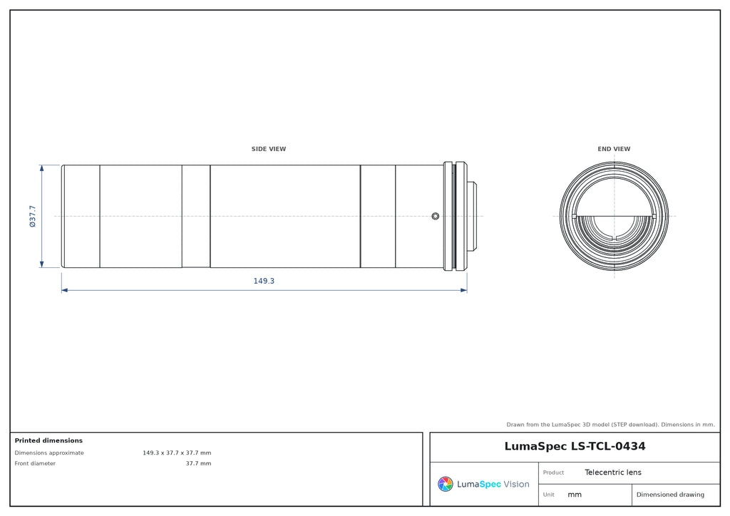 LS-TCL-0434 dimensions (mm)
