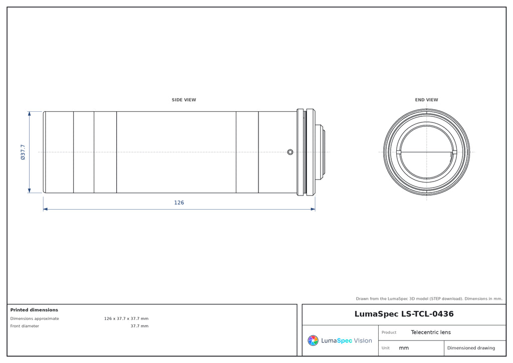 LS-TCL-0436 dimensions (mm)