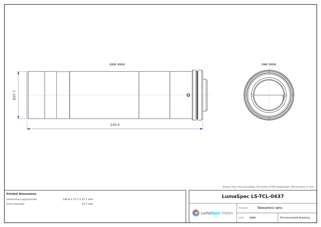 LS-TCL-0437 dimensions (mm)