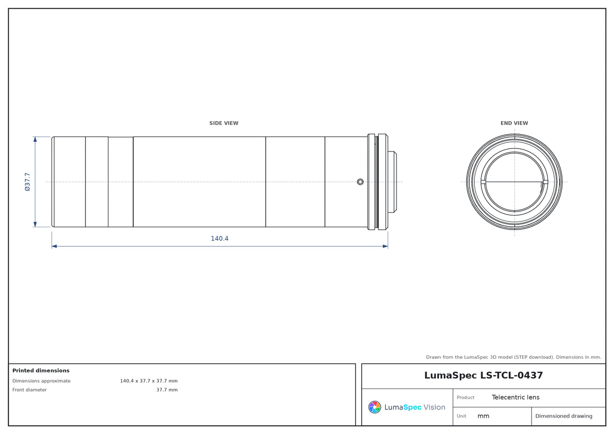 LS-TCL-0437 dimensions (mm)