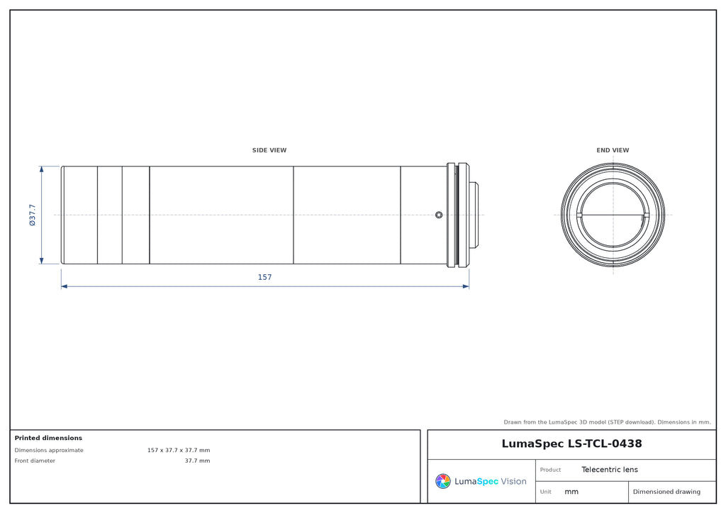 LS-TCL-0438 dimensions (mm)
