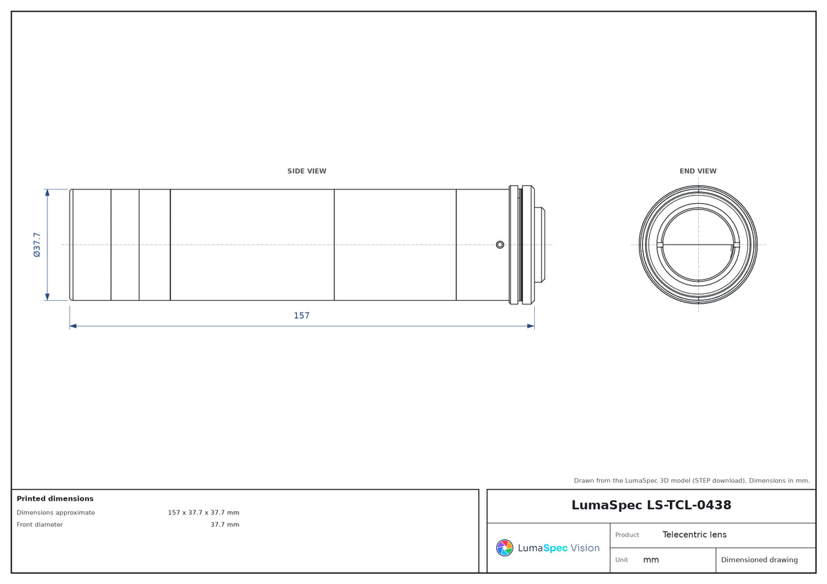 LS-TCL-0438 dimensions (mm)