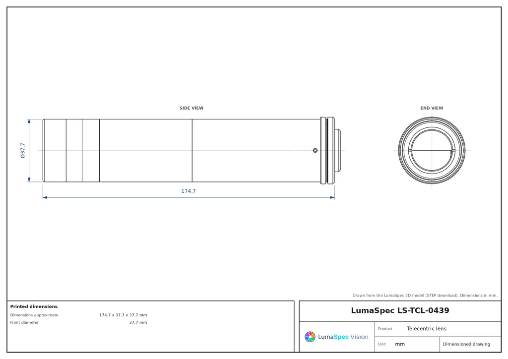 LS-TCL-0439 dimensions (mm)
