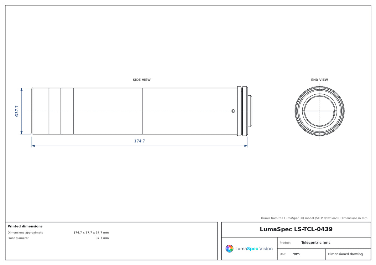 LS-TCL-0439 dimensions (mm)