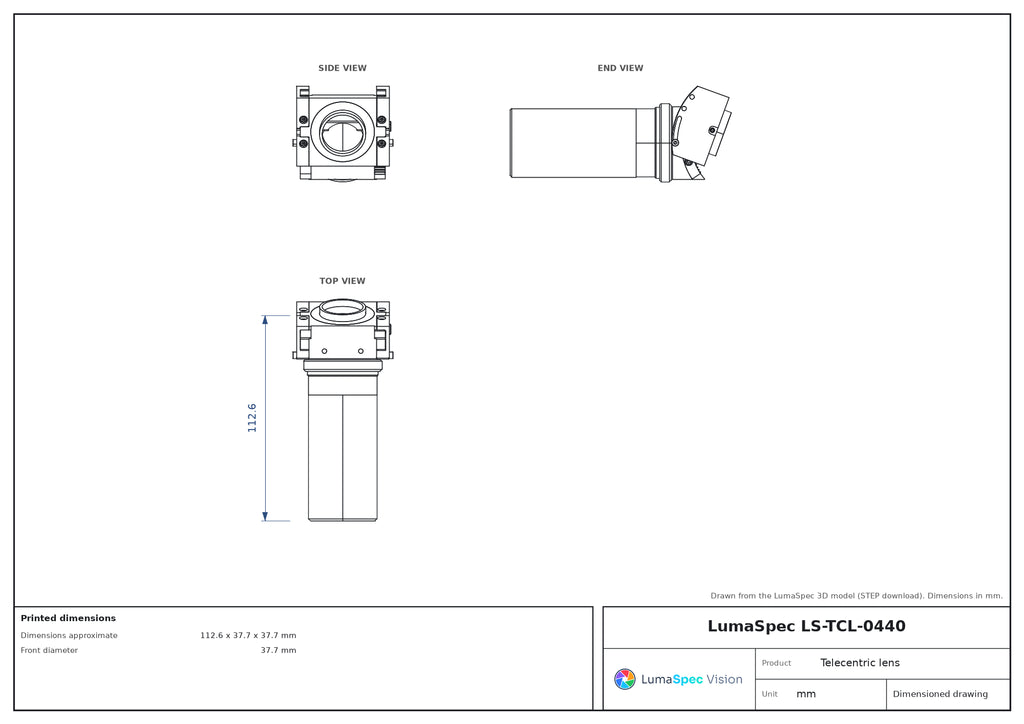 LS-TCL-0440 dimensions (mm)