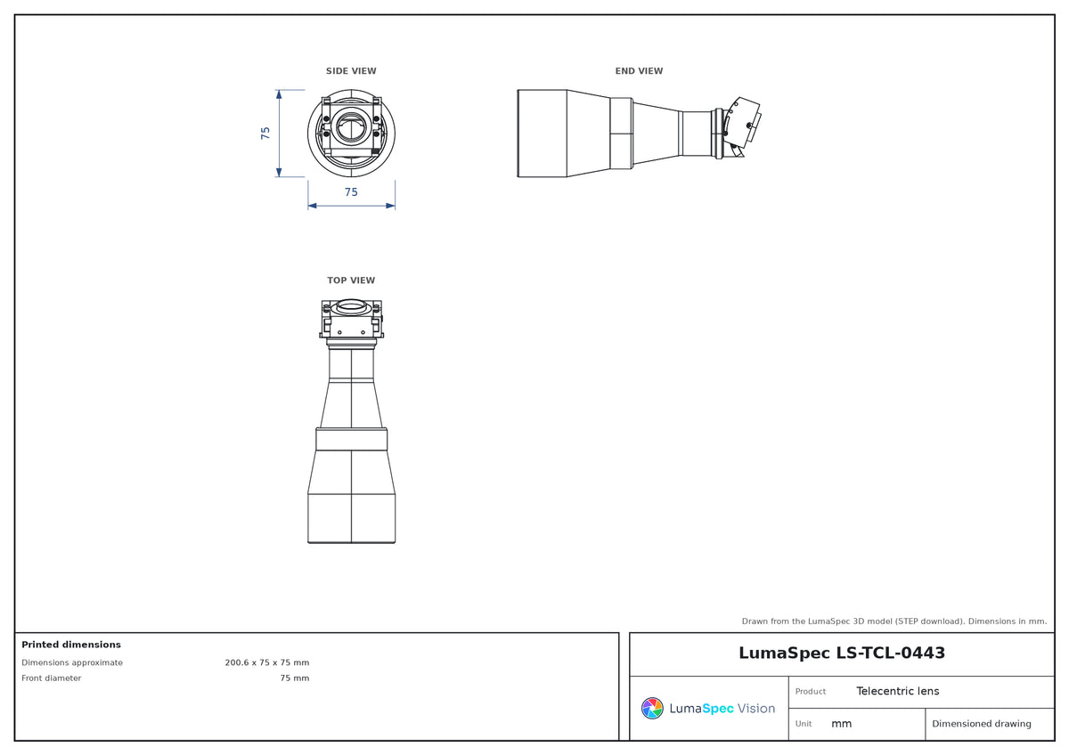 LS-TCL-0443 dimensions (mm)