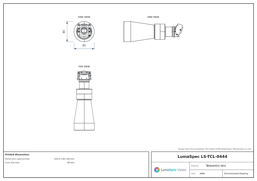 LS-TCL-0444 dimensions (mm)