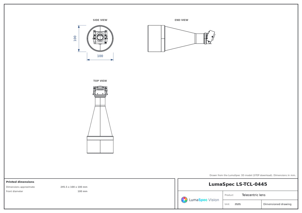 LS-TCL-0445 dimensions (mm)