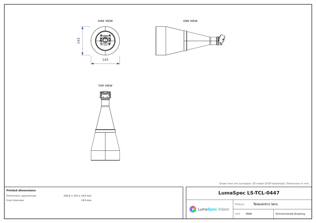 LS-TCL-0447 dimensions (mm)
