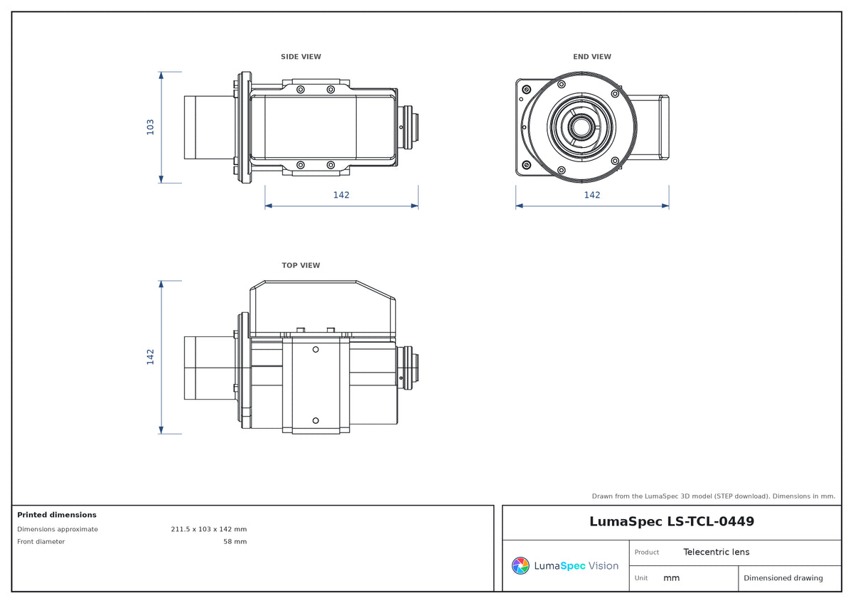 LS-TCL-0449 dimensions (mm)