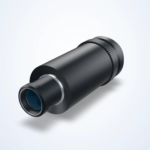 1.5x telecentric lens, coaxial port, WD 65 mm