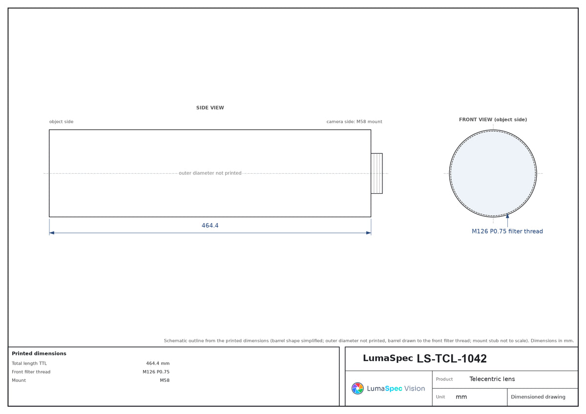 LS-TCL-1042 dimensions (mm)