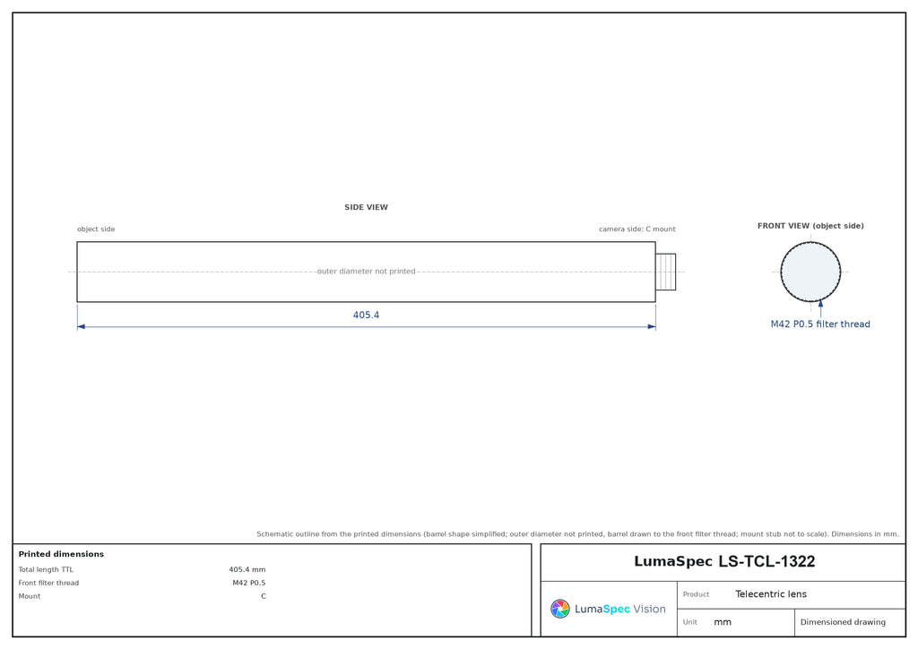LS-TCL-1322 dimensions (mm)