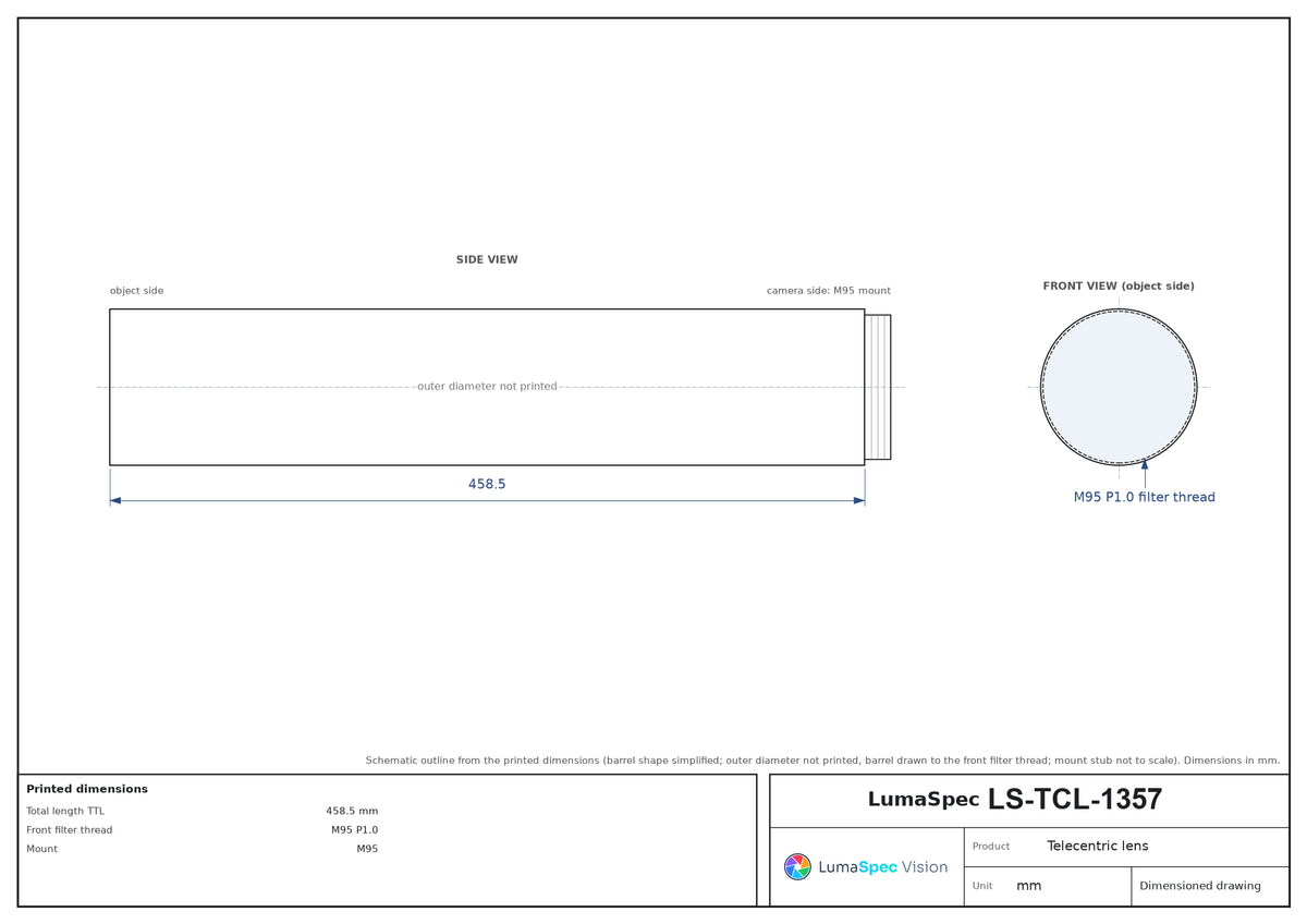 LS-TCL-1357 dimensions (mm)