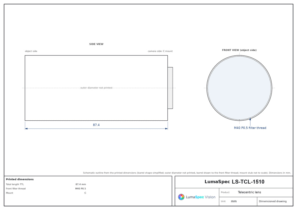 LS-TCL-1510 dimensions (mm)