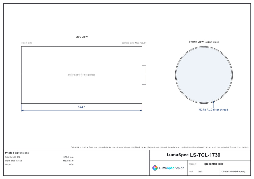 LS-TCL-1739 dimensions (mm)