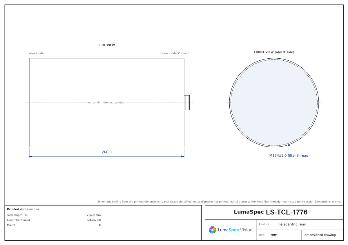 LS-TCL-1776 dimensions (mm)