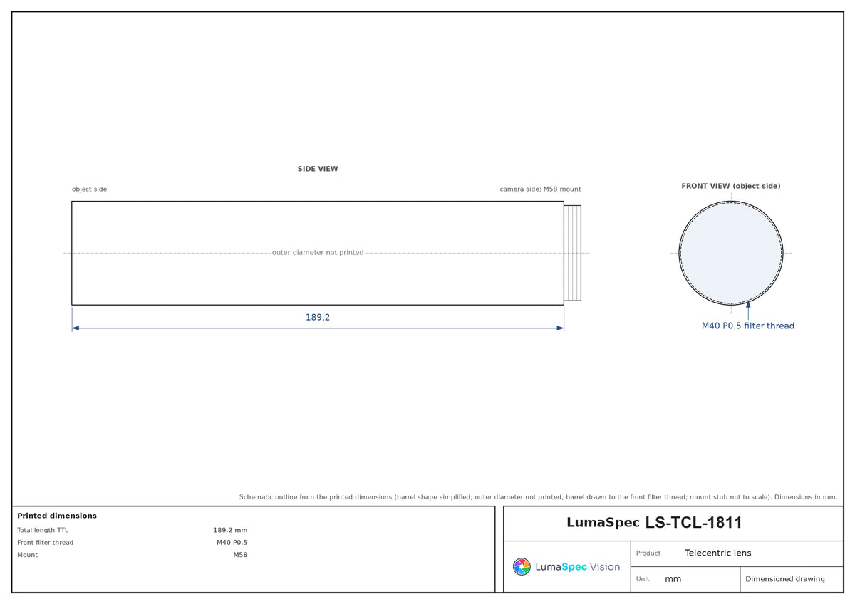 LS-TCL-1811 dimensions (mm)