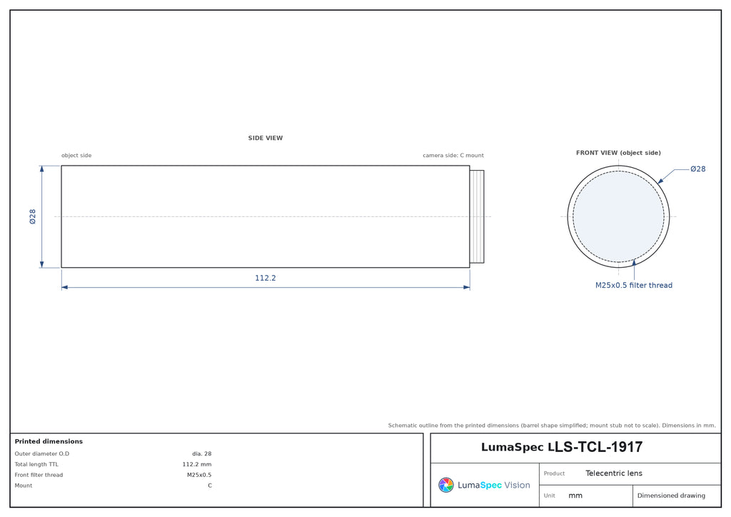 LS-TCL-1917 dimensions (mm)