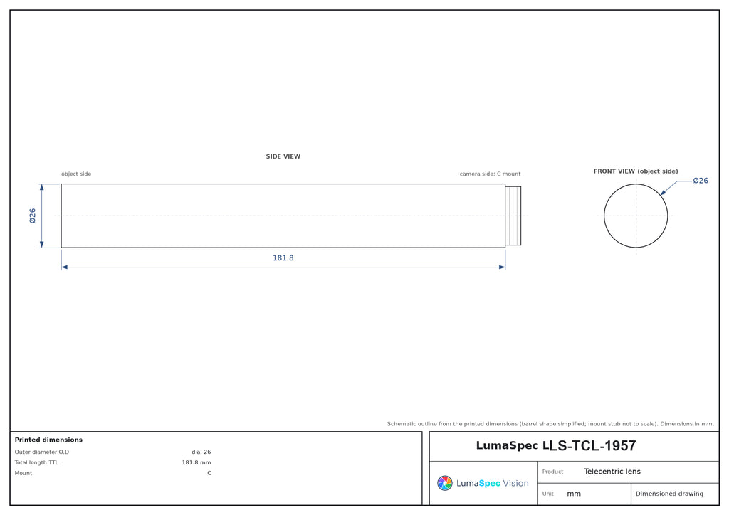 LS-TCL-1957 dimensions (mm)