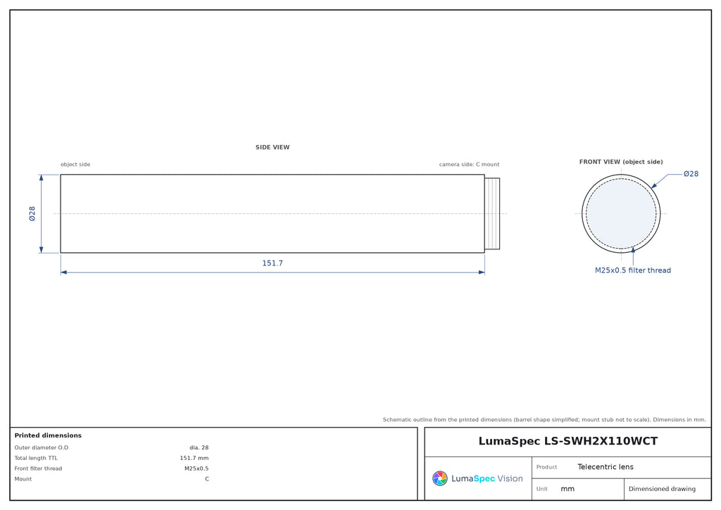 LS-TCL-1981 dimensions (mm)