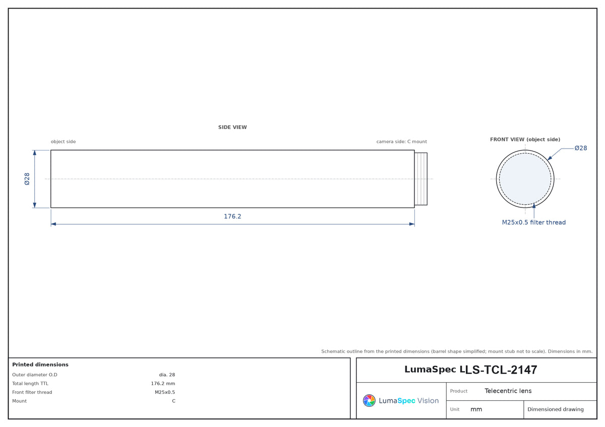 LS-TCL-2147 dimensions (mm)