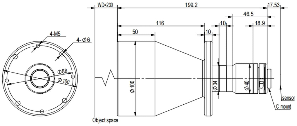 LS-TCL-2447 dimensions (mm)