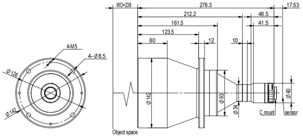 LS-TCL-2450 dimensions (mm)