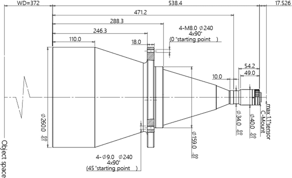 LS-TCL-2478 dimensions (mm)