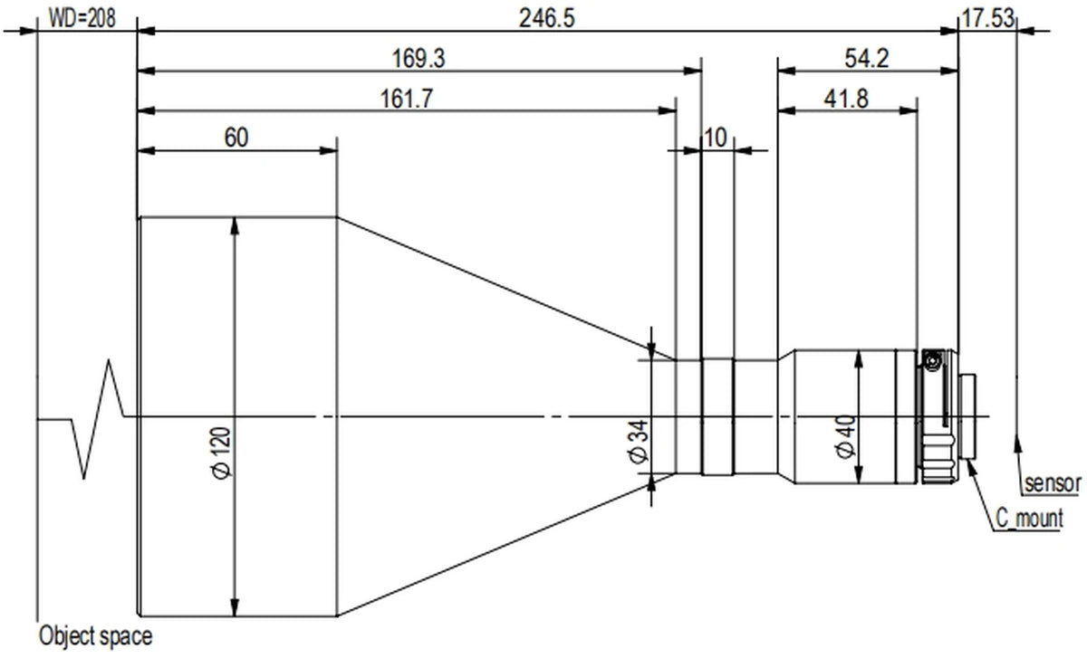 LS-TCL-2490 dimensions (mm)