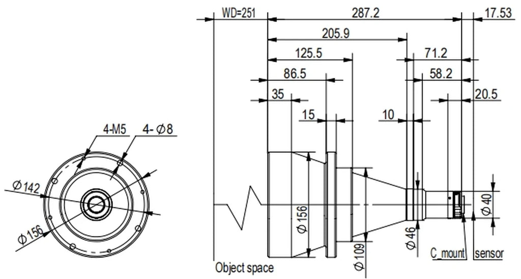 LS-TCL-2492 dimensions (mm)
