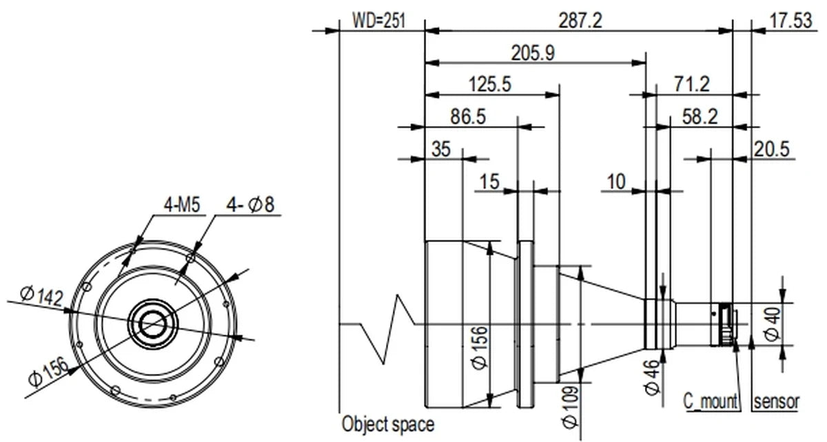LS-TCL-2492 dimensions (mm)