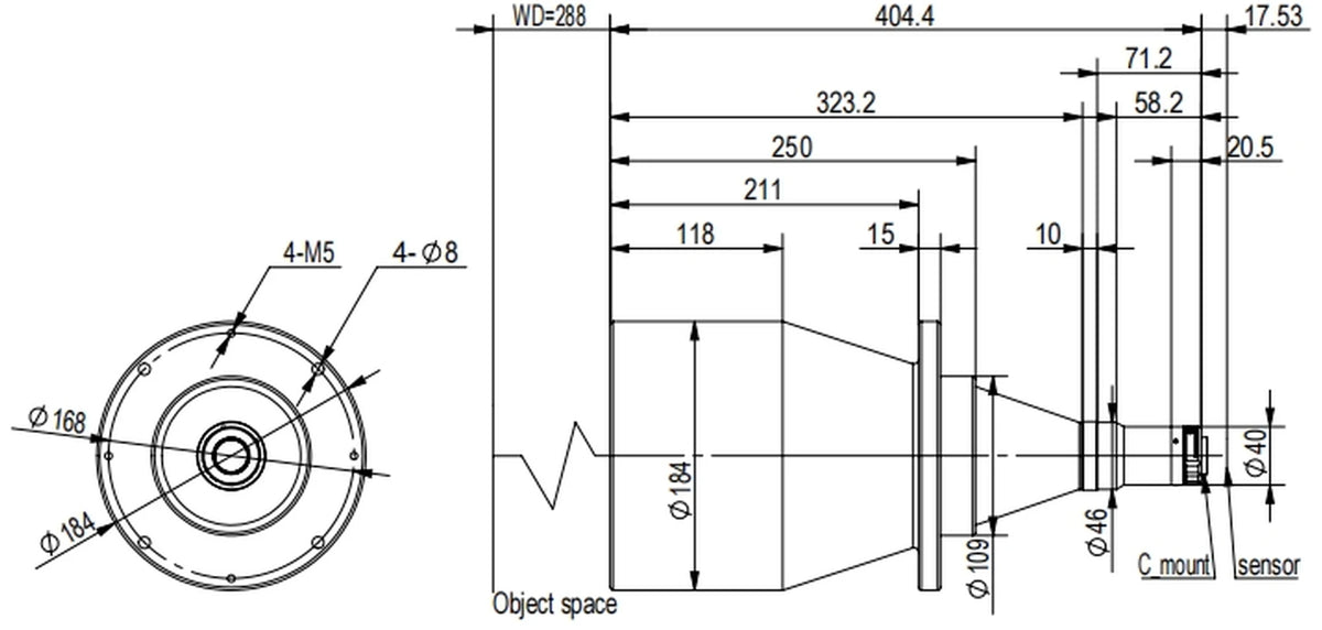 LS-TCL-2493 dimensions (mm)