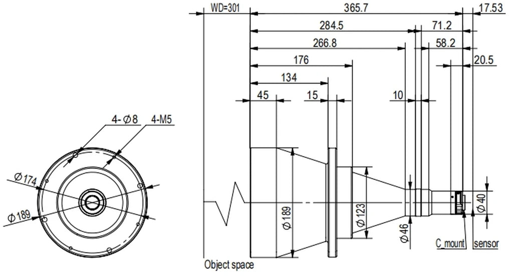 LS-TCL-2494 dimensions (mm)