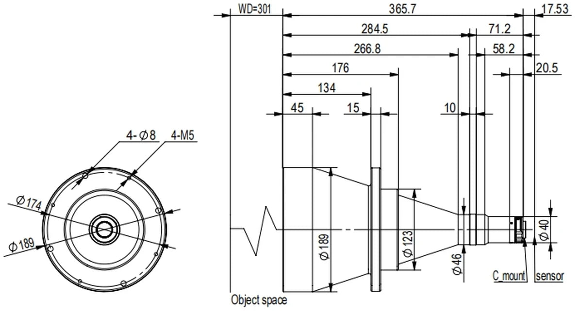 LS-TCL-2494 dimensions (mm)