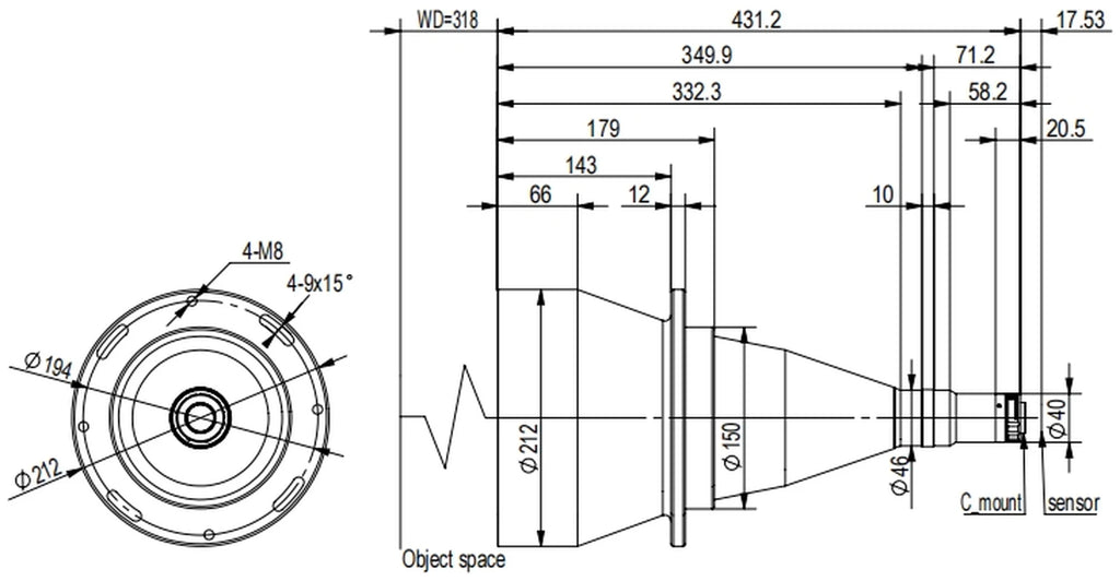 LS-TCL-2495 dimensions (mm)