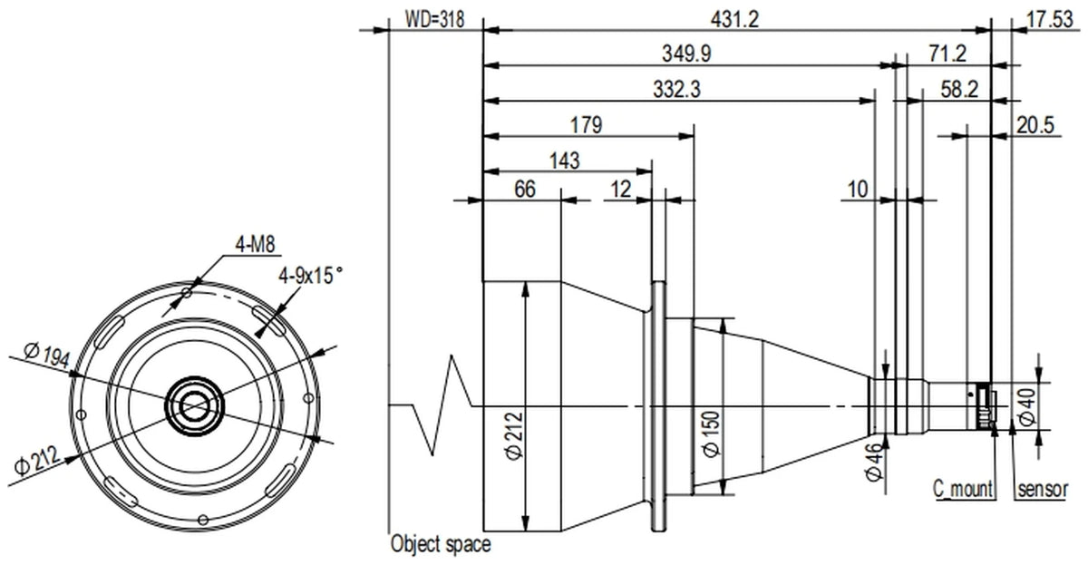 LS-TCL-2495 dimensions (mm)