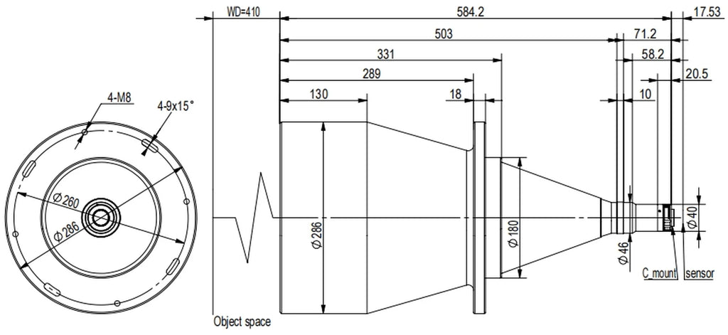 LS-TCL-2496 dimensions (mm)