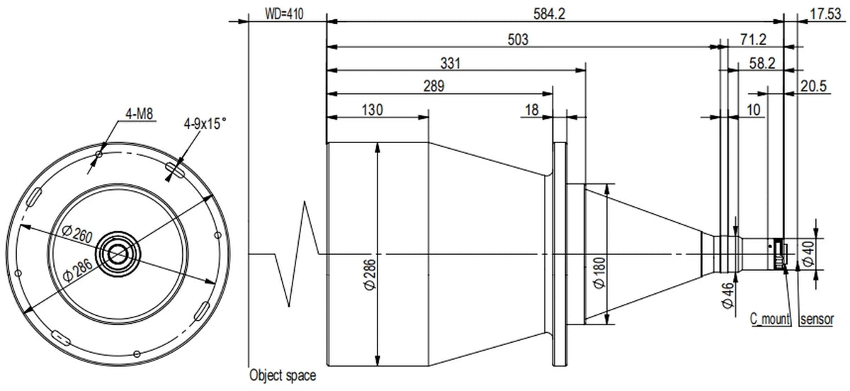 LS-TCL-2496 dimensions (mm)