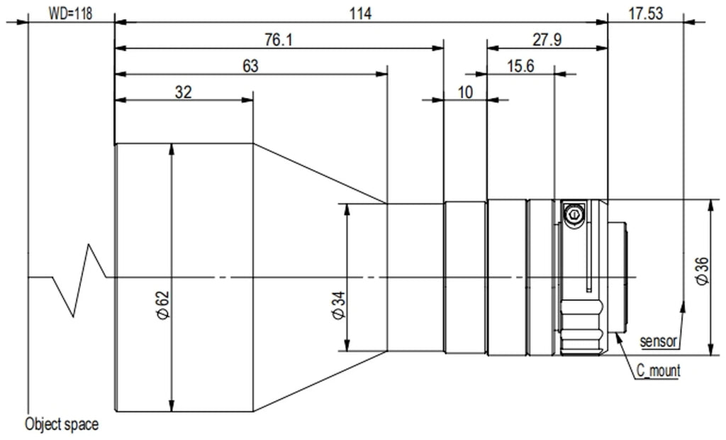 LS-TCL-2522 dimensions (mm)