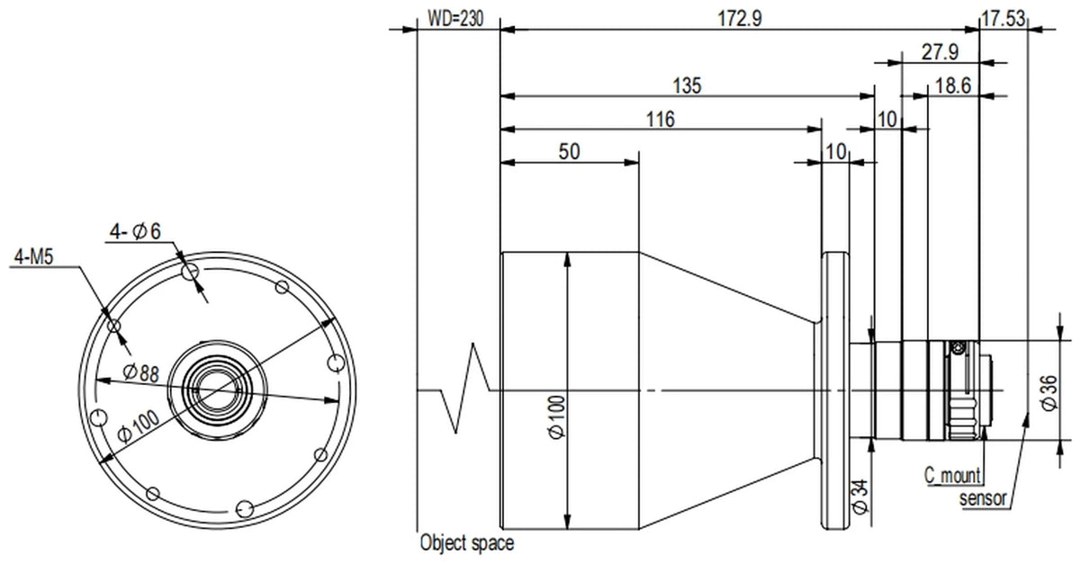 LS-TCL-2528 dimensions (mm)