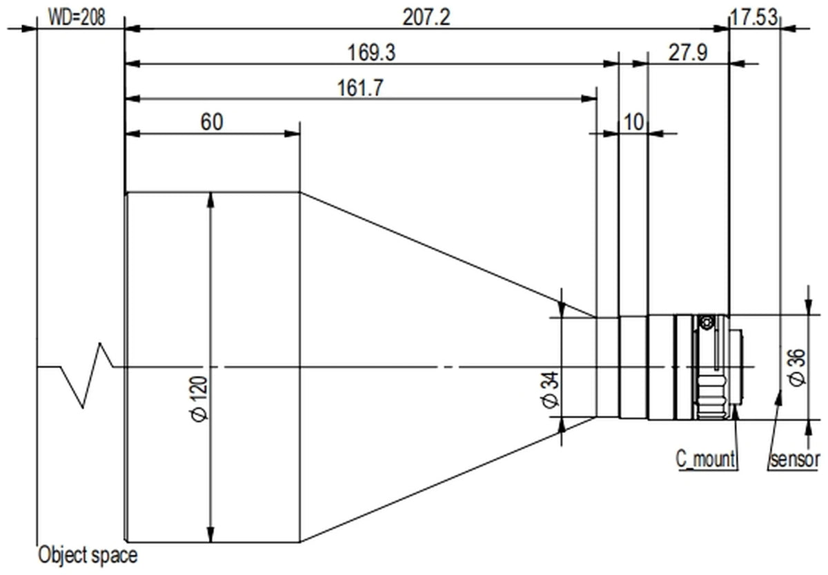 LS-TCL-2529 dimensions (mm)