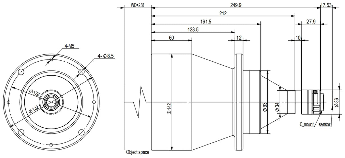 LS-TCL-2530 dimensions (mm)