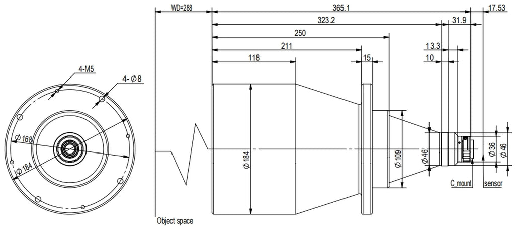 LS-TCL-2532 dimensions (mm)